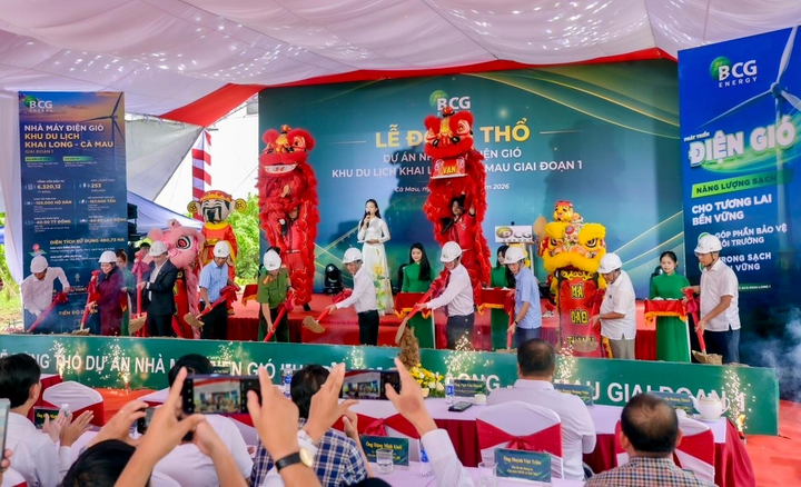 Cà Mau động thổ nhà máy điện gió hơn 6.320 tỷ đồng, cấp điện cho 105.000 hộ dân